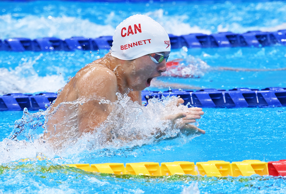 Nicholas Bennett racing in the breaststroke at the Tokyo 2020 Paralympic Games