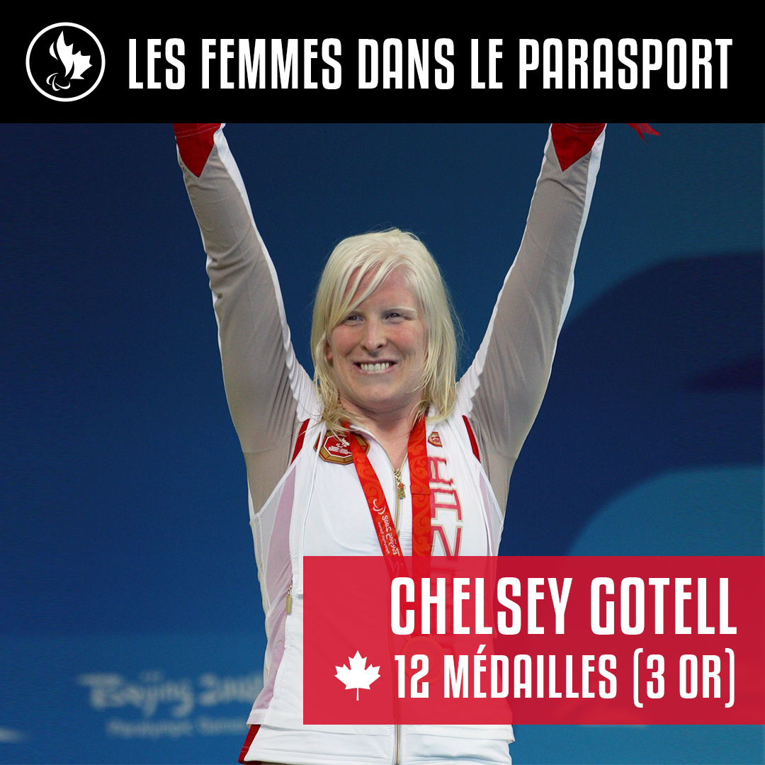 Chelsey Gotell a gagné 12 médailles. 