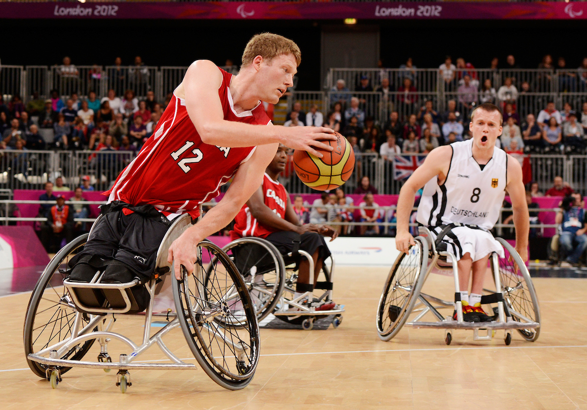 Patrick Anderson playing wheelchair basketball