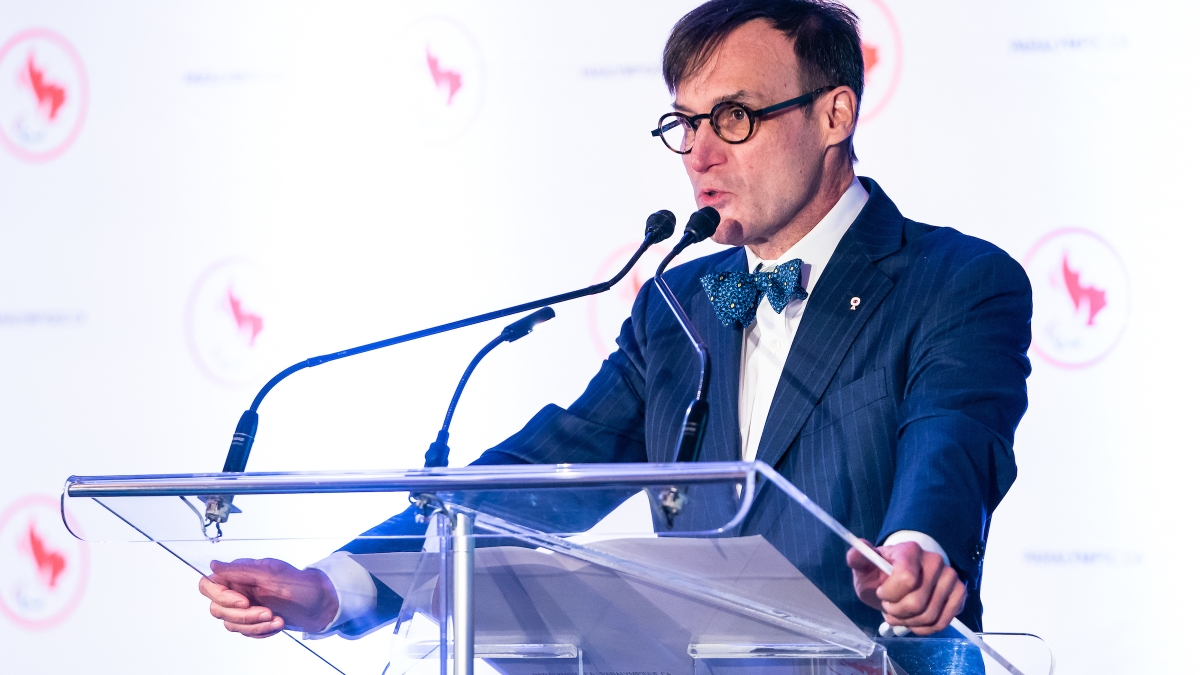 CPC president Marc-Andre Fabien speaks at the 2018 Canadian Paralympic summit. 