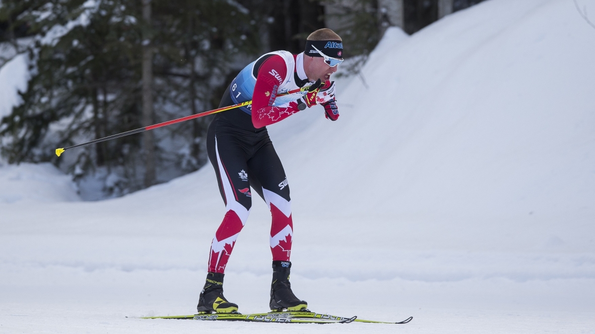 Mark Arendz in action at the 2019 World Para Nordic Skiing Championships