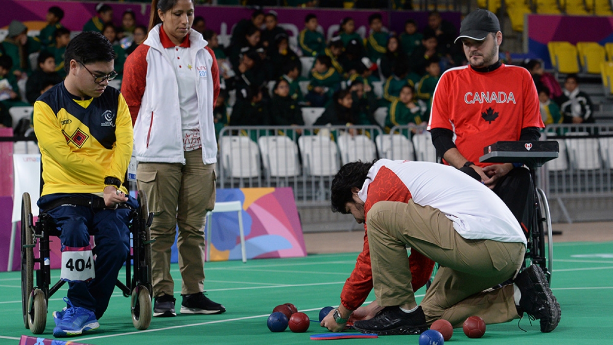 Boccia officials out to measure 