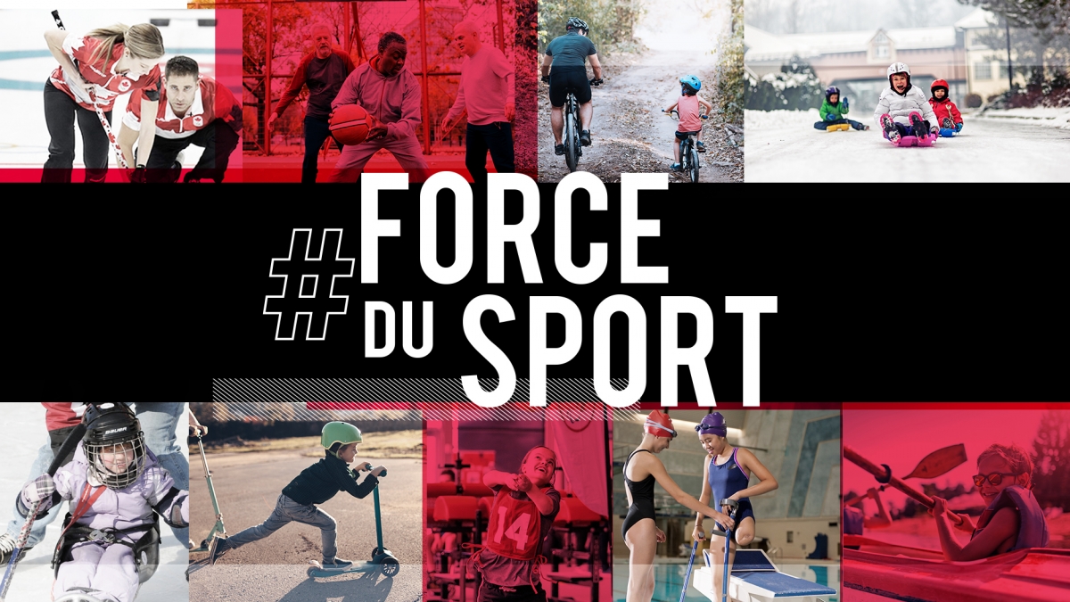 A graphic showing different sport examples for #ForceDuSport