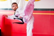 Anthony in a taekwondo pose