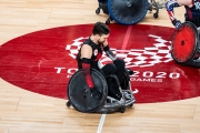 Cody Caldwell competes in wheelchair rugby