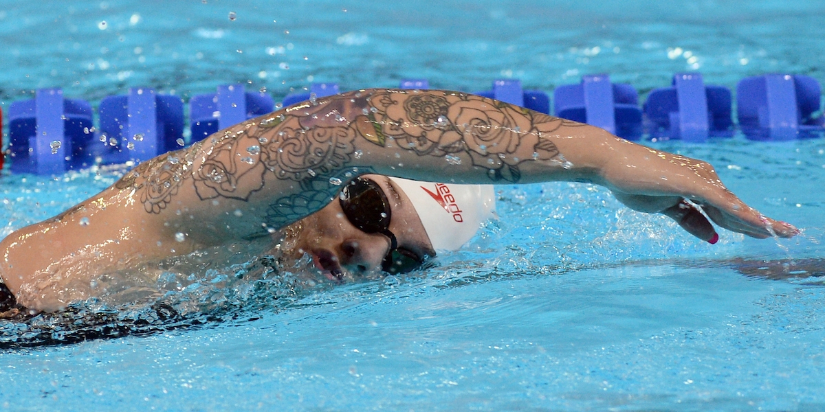 Krystal Shaw swims at the Lima 2019 Parapan American Games