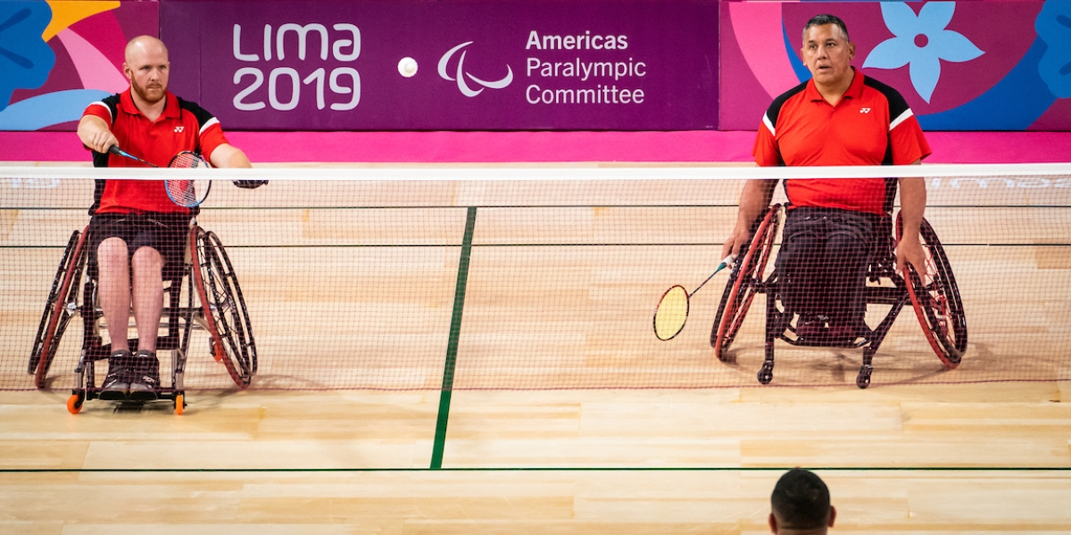 Bernard Lapointe and Richard Peter compete in the bronze medal game at Lima 2019