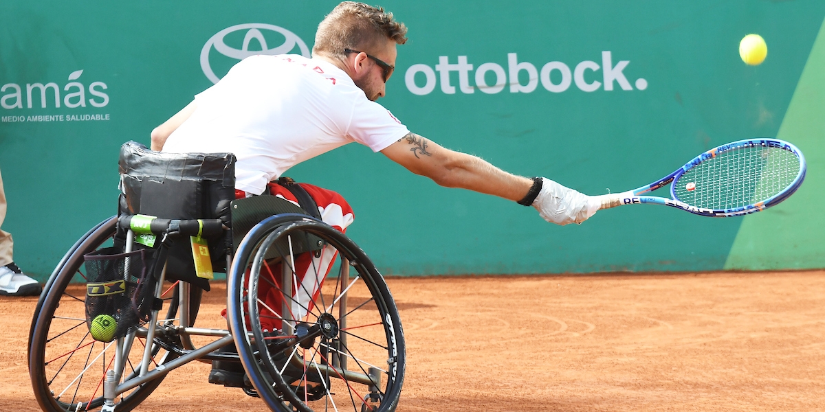 Rob Shaw competes in wheelchair tennis at Lima 2019