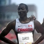 George Quarcoo following a race at the Toronto 2015 ParaPan American Games.