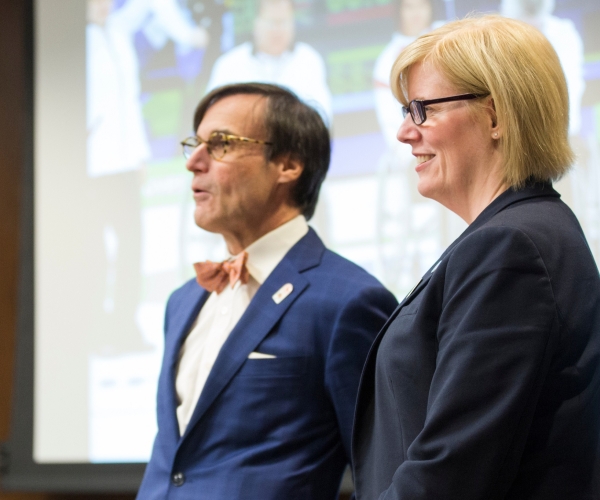 CPC President Marc-Andre Fabien and Minister Carla Qualtrough at an event. 