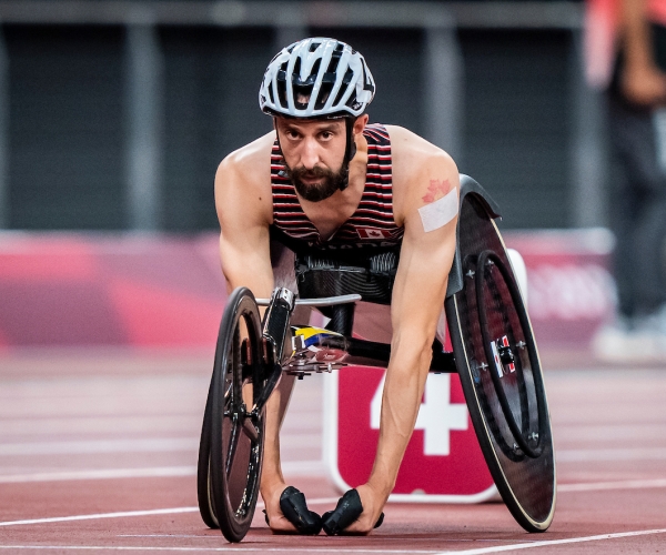 Brent Lakatos at the start line of the Tokyo 2020 Paralympic Games. 