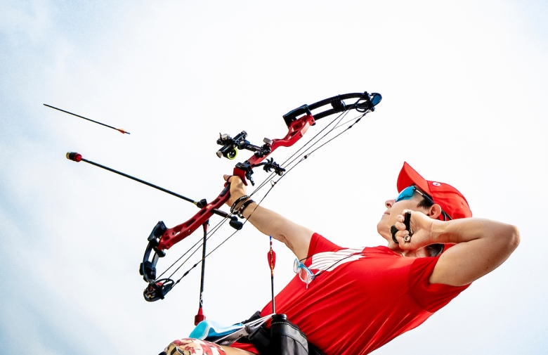 Karen Van Nest competes in Para Archery