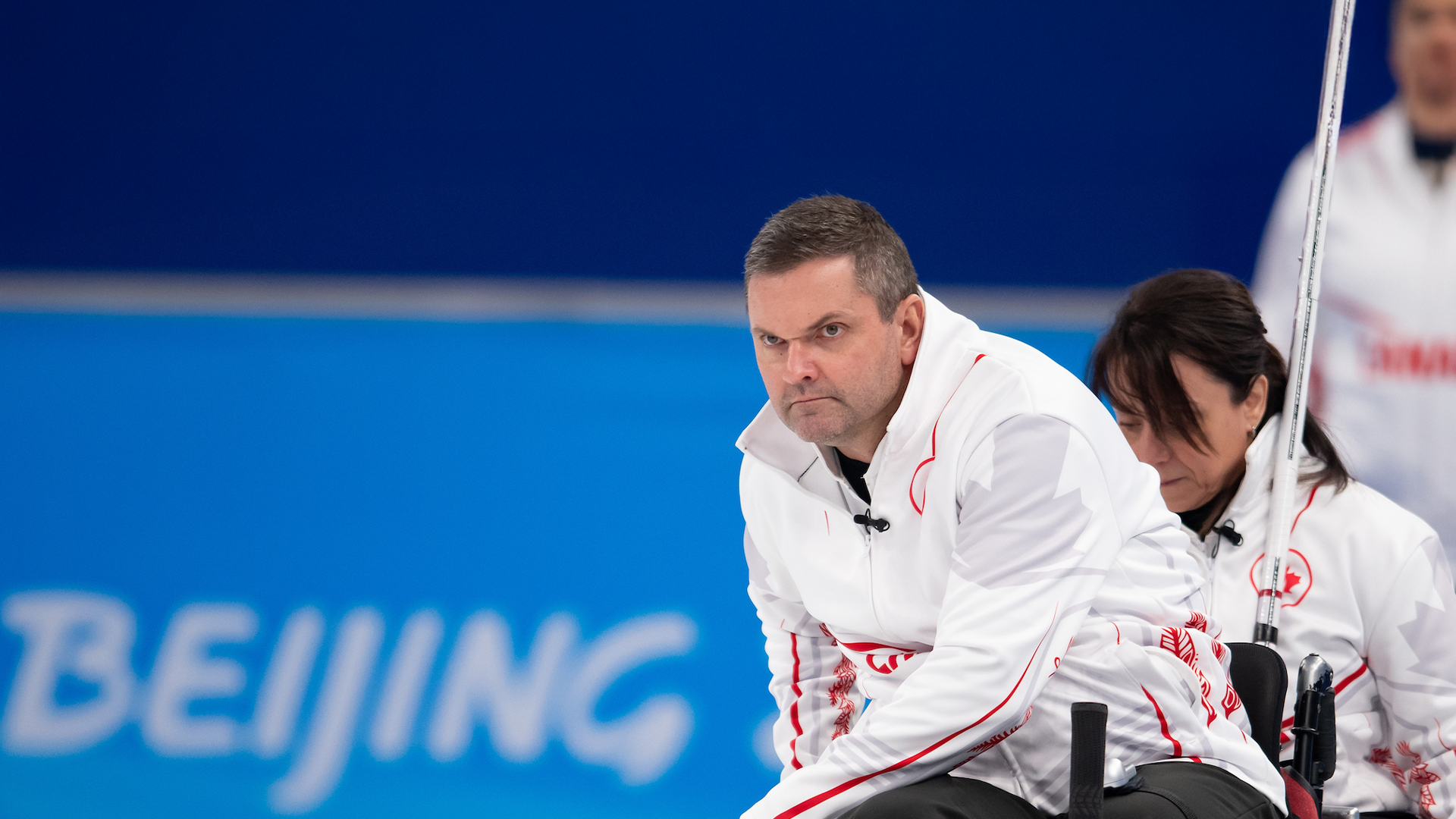 Mark Ideson throwing a stone