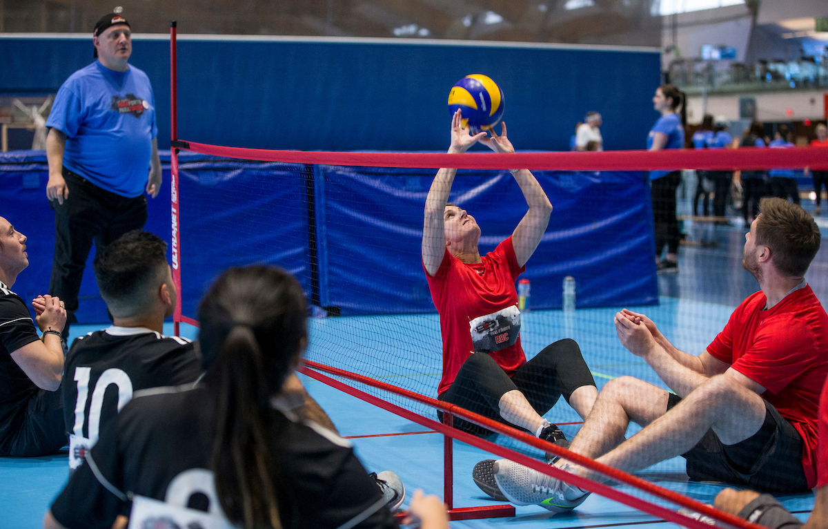 ParaTough Cup participants compete in sitting volleyball.