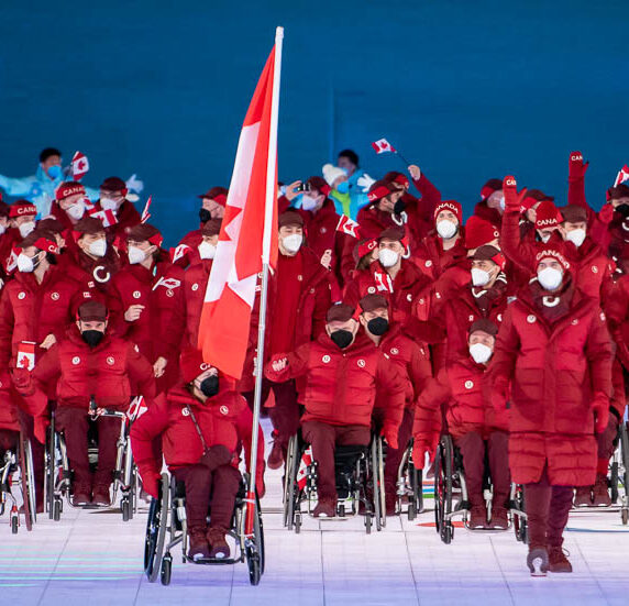 Canada enters the stadium for the Beijing 2022 Paralympic Winter Games Opening Ceremony