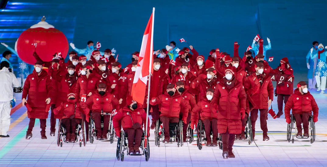 Canada enters the stadium for the Beijing 2022 Paralympic Winter Games Opening Ceremony