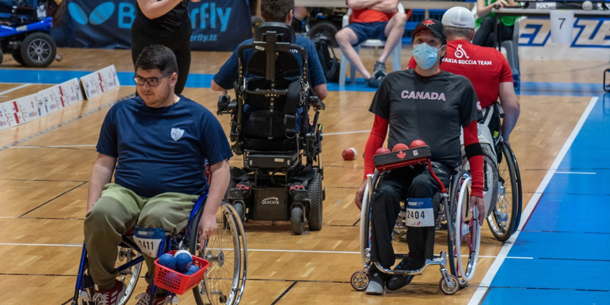 Marco Dispaltro competing at the 2024 Zagreb World Boccia Challenger event.