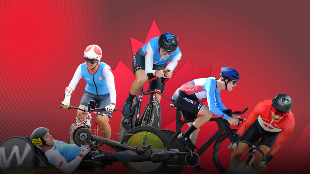 Image of Charles Moreau, Shelley Gautier, Keely Shaw, Alexandre Hayward, and Tarek Dahab in Para cycling competition