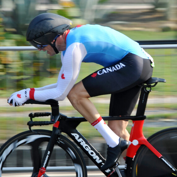 Tristen Chernove competing in the road race at the Rio 2016 Paralympic Games