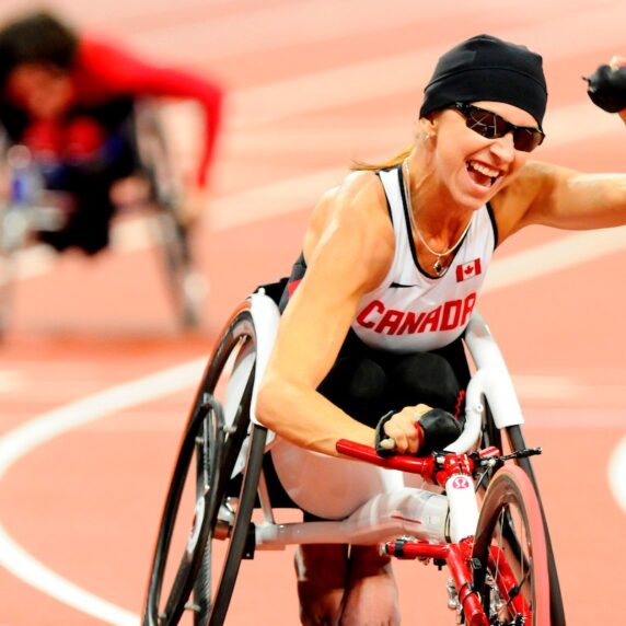 Michelle Stilwell participe à la finale du 200 m T52.