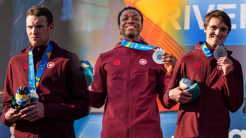 Liam Stanley, Jesse Zesseu, and Michael Barber with their silver medals