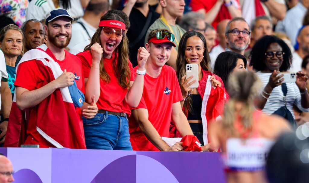 Canadian fans celebrating Amanda Rummery's performance