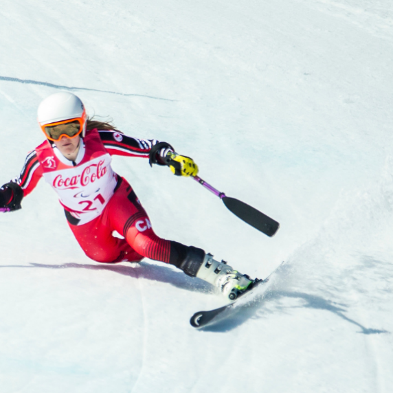 Frederique Turgeon, PyeongChang 2018 - Para Alpine Skiing // Ski para-alpin.
Frederique Turgeon skis in the super combined // Frederique Turgeon skis dans le super combiné. 13/03/2018.