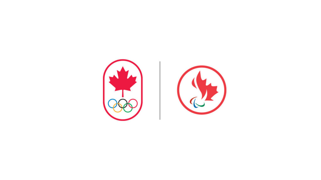 Logos du Comité olympique canadien et du Comité paralympique canadien côte à côte, séparés par une ligne verticale sur fond blanc.